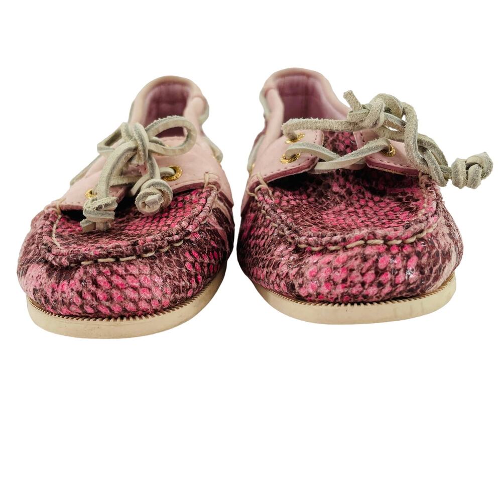 Sperry Top-Sider Pink Snakeskin Flats Loafers Boat Deck Shoes 6.5 - Picture 2 of 8